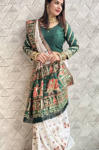 New Designer Heavy Soft Silk Embroidered Women's Saree With Blouse Set