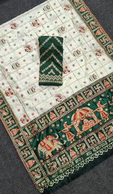 white silk saree with embroidered lace and latkan details 4