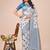 sky blue linen cotton with jacquard work and zari weaving saree with blouse