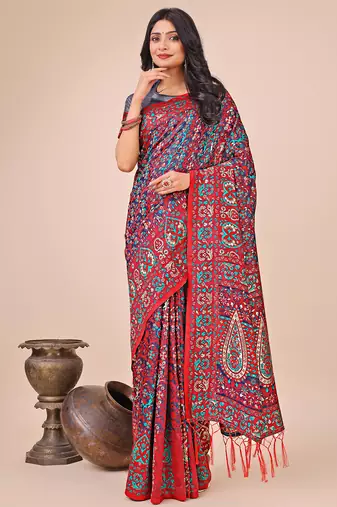pink cotton fabric with with jacquard work and zari weaving saree with blouse