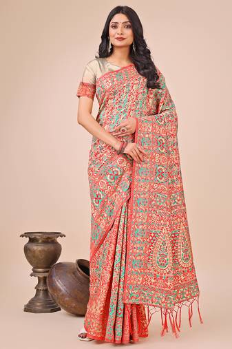 cream cotton fabric with with jacquard work and zari weaving saree with blouse