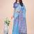 sky blue lichi art silk with printed and zari weaving saree with blouse