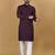 Maroon cotton rayon sequins work straight men's kurta pyjama