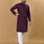 Maroon cotton rayon sequins work straight men's kurta pyjama