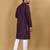 Maroon cotton rayon sequins work straight men's kurta pyjama
