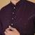 Maroon cotton rayon sequins work straight men's kurta pyjama