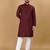 Maroon cotton rayon sequins work straight men's kurta pyjama