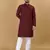 Maroon cotton rayon sequins work straight men's kurta pyjama