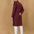 Maroon cotton rayon sequins work straight men's kurta pyjama