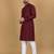 Maroon cotton rayon sequins work straight men's kurta pyjama