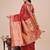 red linen cotton with jacquard work and zari weaving saree with blouse