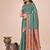 green linen cotton with jacquard work and zari weaving saree with blouse