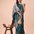turquoise lichi art silk with woven zari work saree with blouse