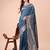 blue lichi art silk with woven zari work saree with blouse