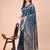 blue lichi art silk with woven zari work saree with blouse