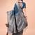 blue lichi art silk with woven zari work saree with blouse