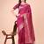 magenta lichi art silk with woven zari work saree with blouse
