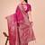 magenta lichi art silk with woven zari work saree with blouse