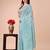 sky blue cotton fabric with with jacquard work and zari weaving saree with blouse