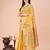 yellow linen cotton with jacquard work and zari weaving saree with blouse