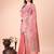 pink linen cotton with jacquard work and zari weaving saree with blouse