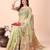 light green linen cotton with jacquard work and zari weaving saree with blouse