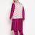 frusia pink viscose blend jacket kurta pyjama set