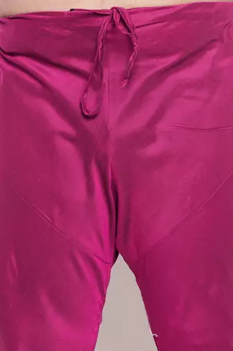 frusia pink viscose blend jacket kurta pyjama set