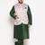 green and pink viscose blend jacket kurta pyjama set