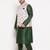 green and pink viscose blend jacket kurta pyjama set
