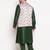 green and pink viscose blend jacket kurta pyjama set