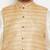beige and cream silk blend jacket, kurta and pyjama set