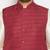 cream and maroon silk blend jacket, kurta and pyjama set