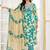 Sea green digital print with embroidery riyon salwar kameez with two pocket