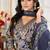 Navy blue digital print with embroidery chanderi salwar kameez with two pocket