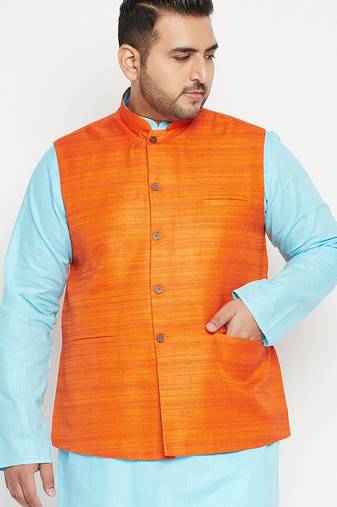 orange nehru jacket