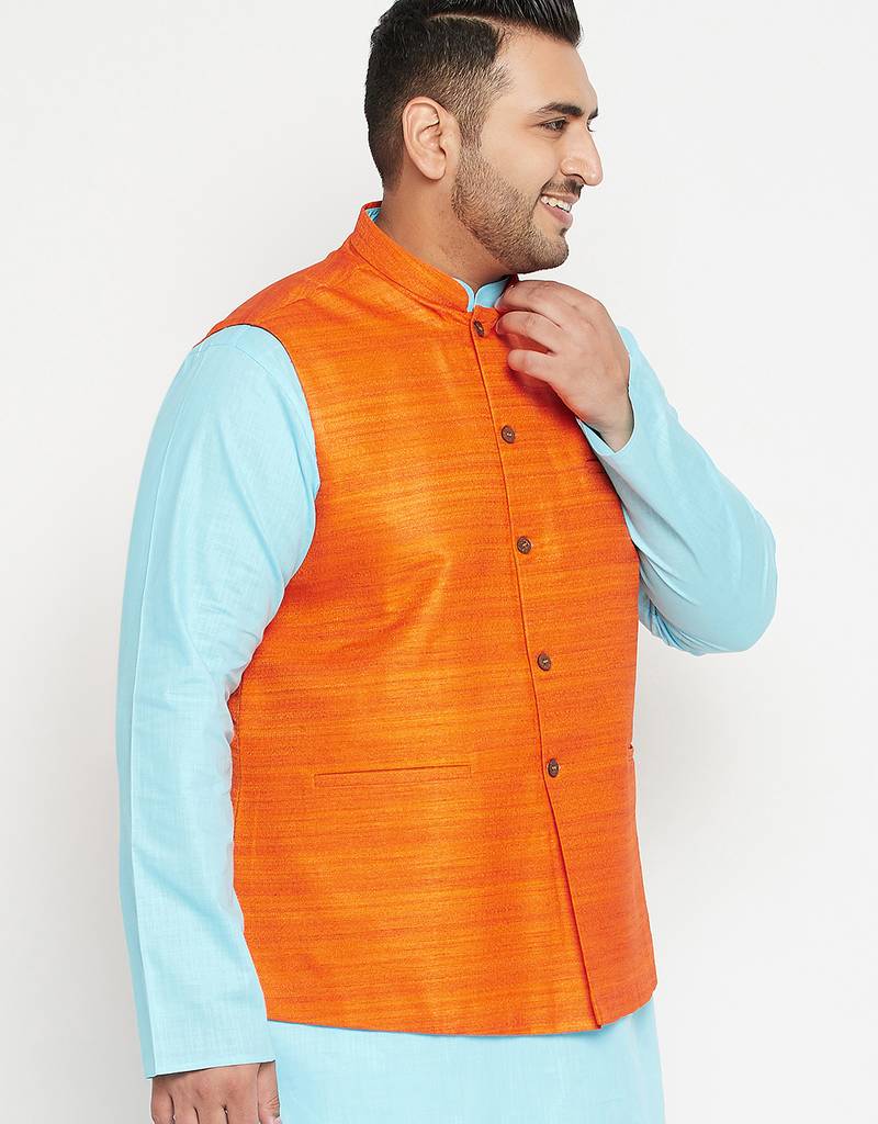 orange nehru jacket