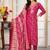 Pink digital print with embroidery riyon salwar kameez with two pocket