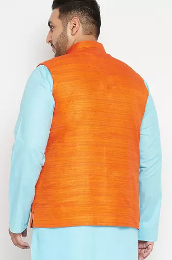orange nehru jacket