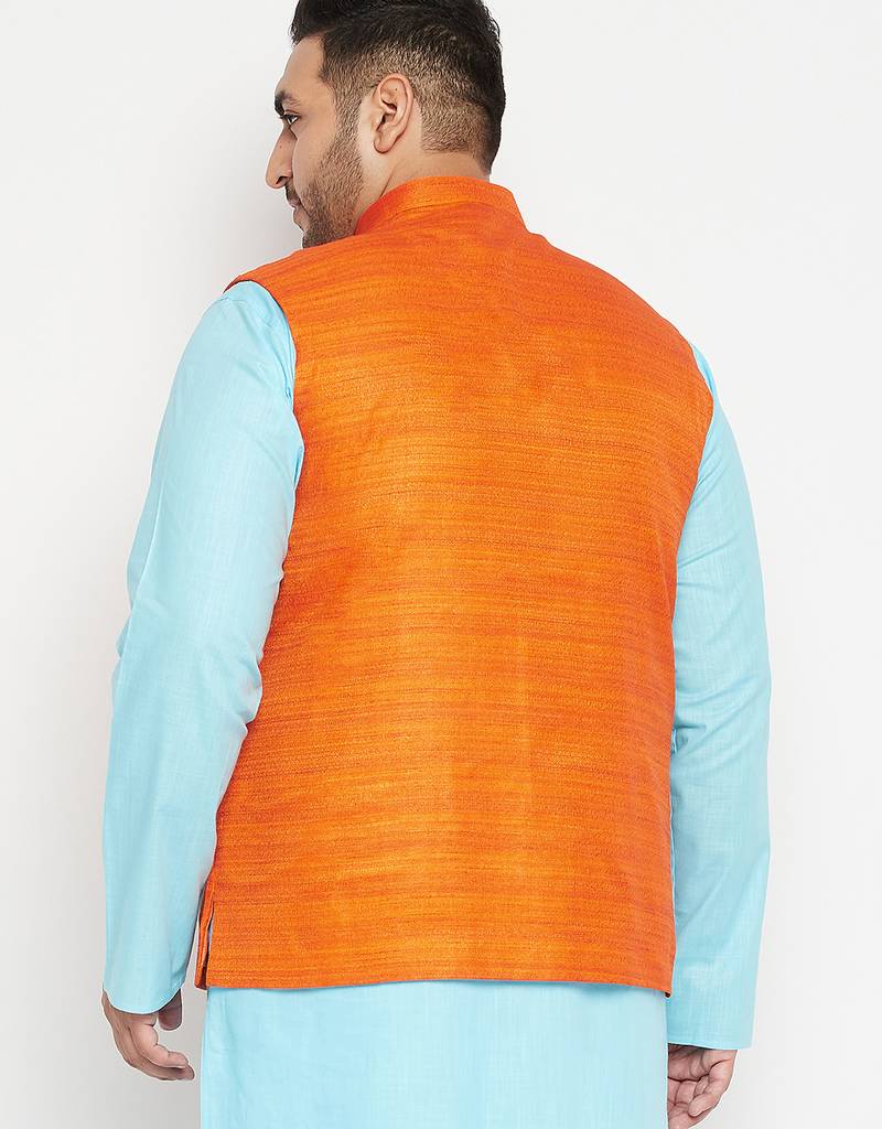 orange nehru jacket