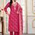 Pink digital print with embroidery riyon salwar kameez with two pocket