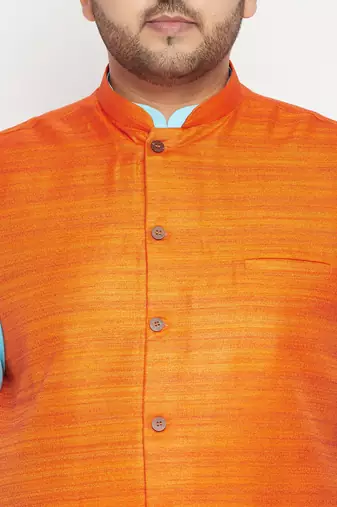 orange nehru jacket