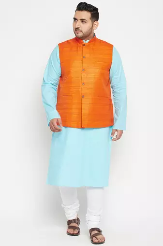 orange nehru jacket