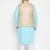 Blue cotton blend jacket kurta pyjama set