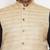 black, beige and white cotton blend jacket kurta pyjama set