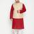maroon, beige and white cotton blend jacket kurta pyjama set