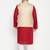 maroon, beige and white cotton blend jacket kurta pyjama set