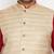 maroon, beige and white cotton blend jacket kurta pyjama set