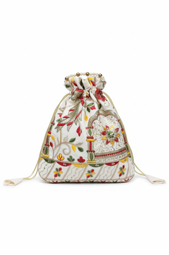 Off-white embroidery with sequence work designer batwa