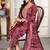 Maroon digital print with embroidery chanderi salwar kameez with two pocket
